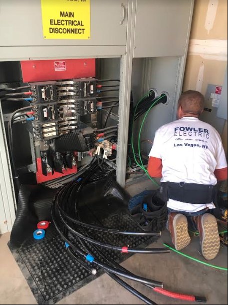 Fowler Electric electrician on the job in Las Vegas